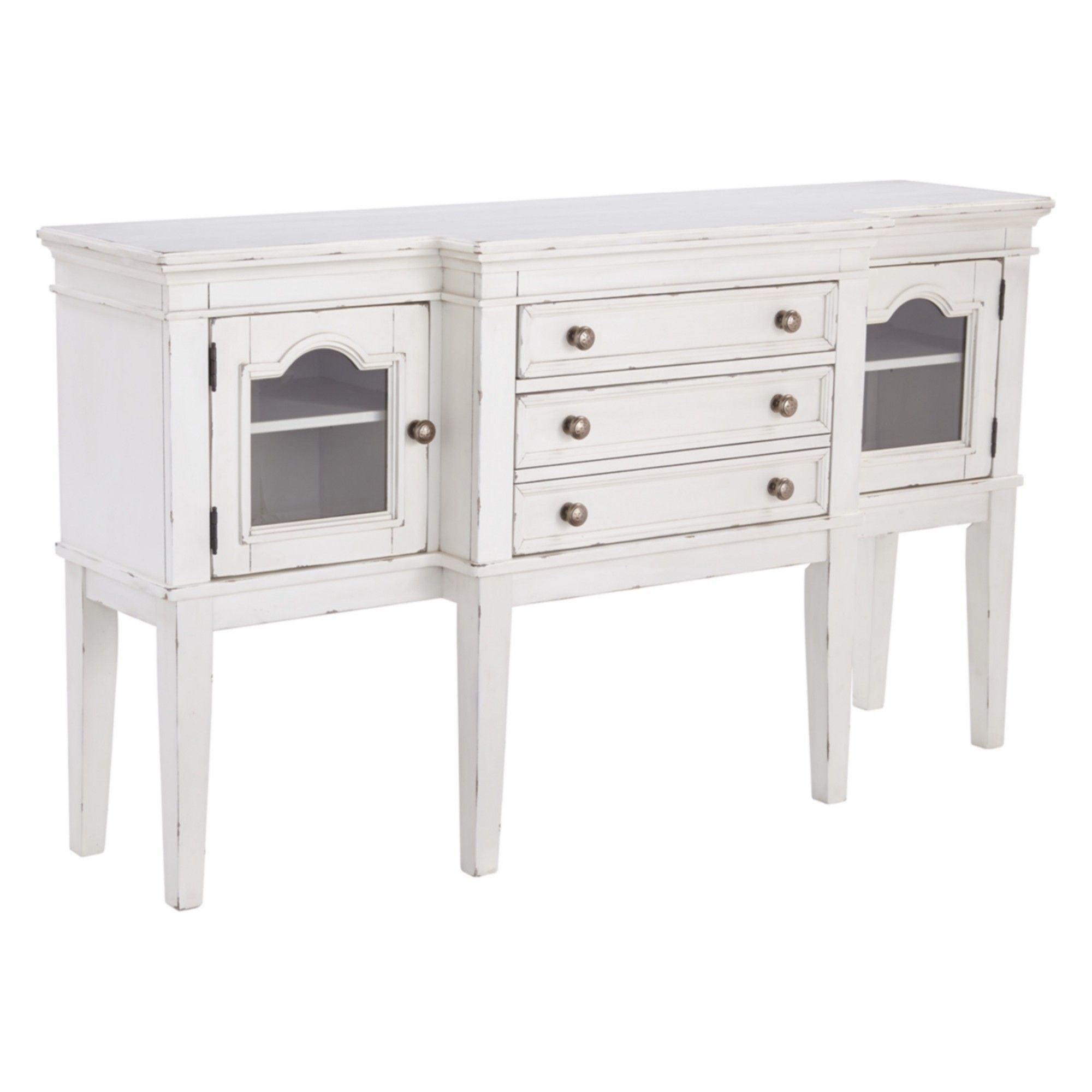 Danbeck Dining Room Server Chipped White – Signature Design Regarding Tiphaine Sideboards (Photo 25 of 30)