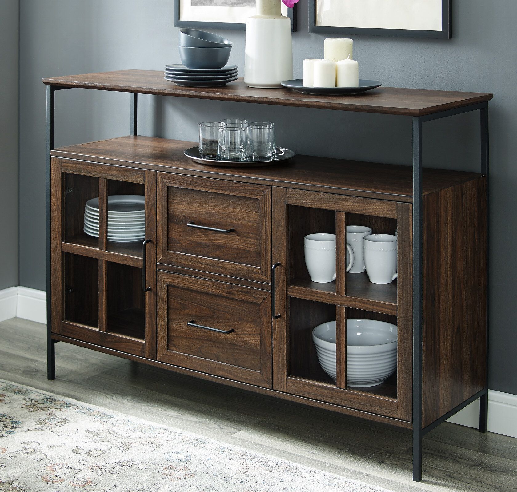 Dining Room Buffet And Hutch | Wayfair In Madison Park Rachel Grey Media Credenzas (Photo 28 of 30)
