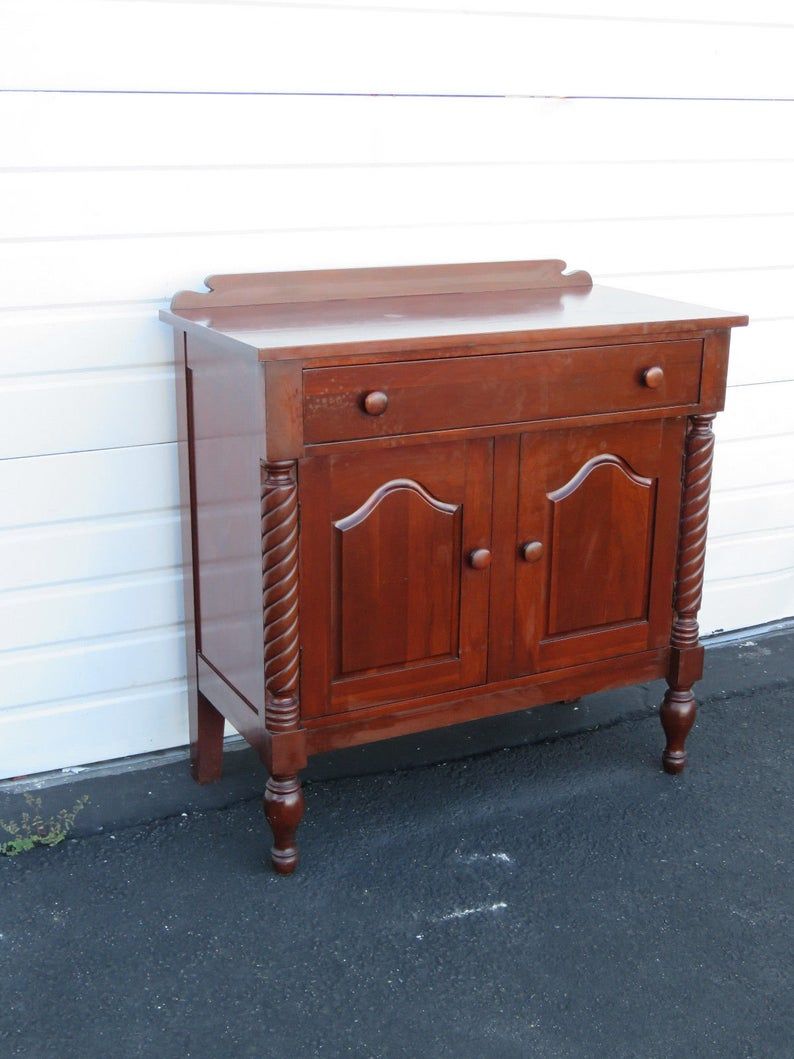 Early 1900s Solid Cherry Server Sideboard Buffet Console 8853 Shipping Not  Included Please Ask For Shipping Quote Within Phyllis Sideboards (Photo 28 of 30)