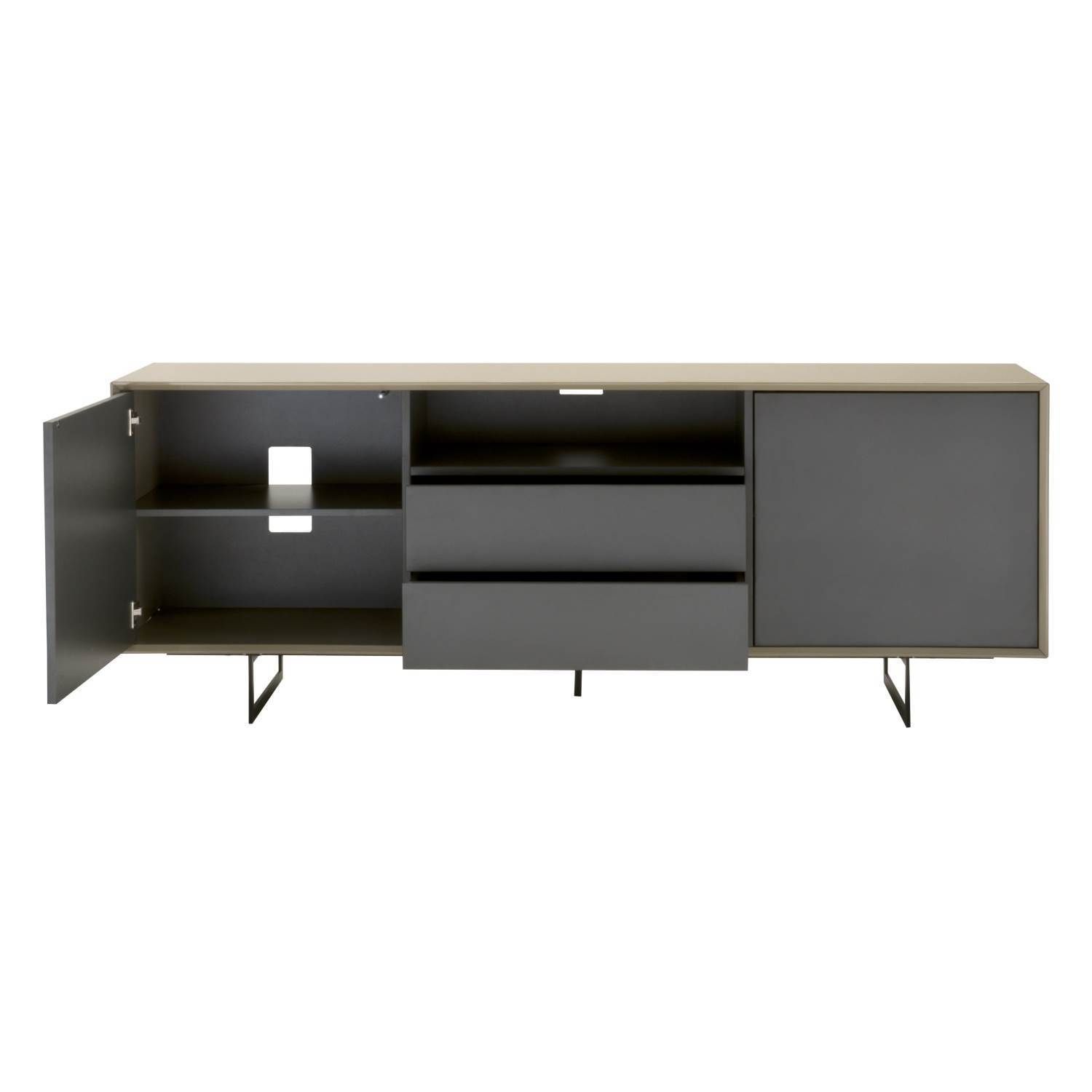 Emily High Gloss Mocha Buffet Intended For White Wood And Chrome Metal High Gloss Buffets (Photo 22 of 30)