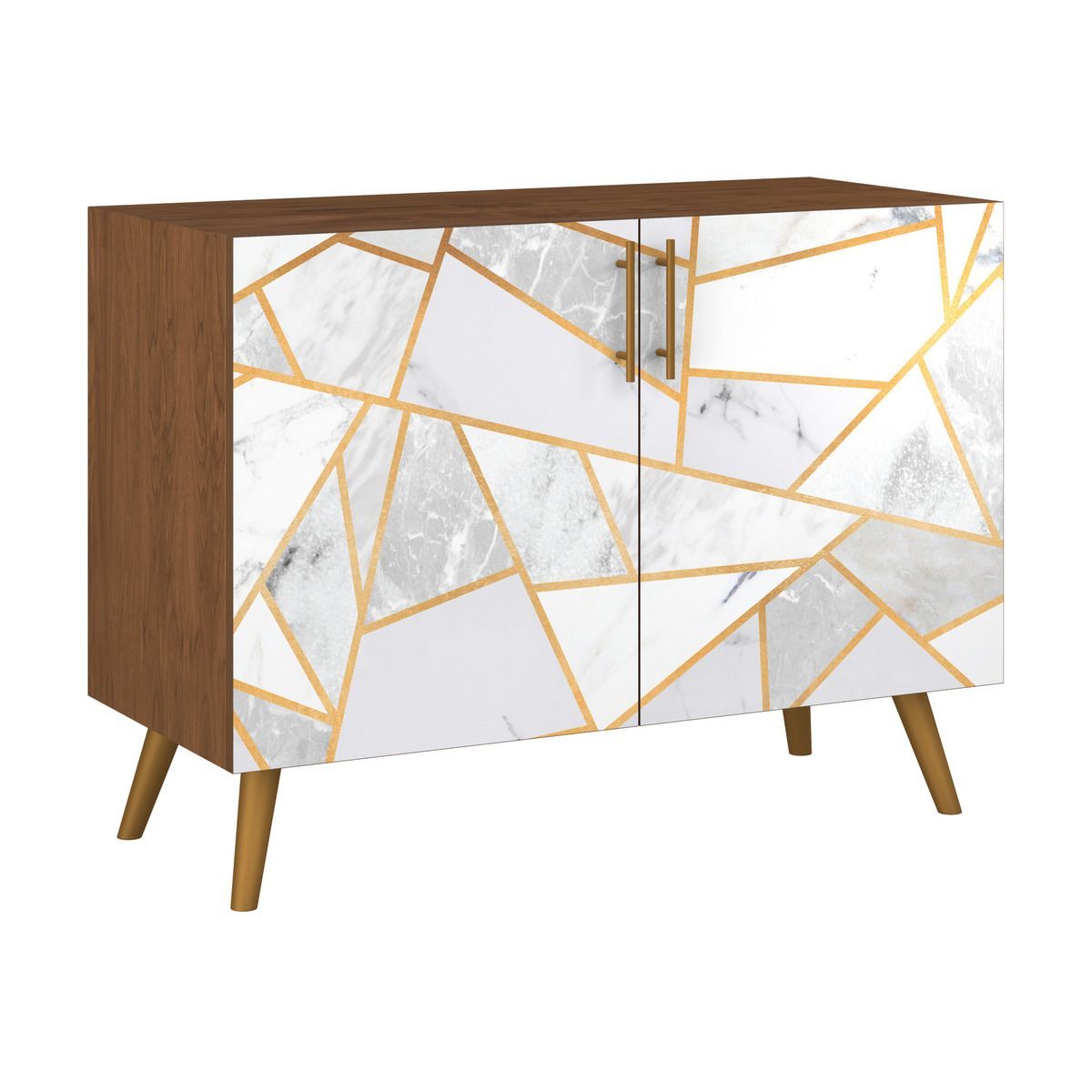 Espresso Sloan Credenza In Marble Melange | Home Decor Wish In Longley Sideboards (View 27 of 30)