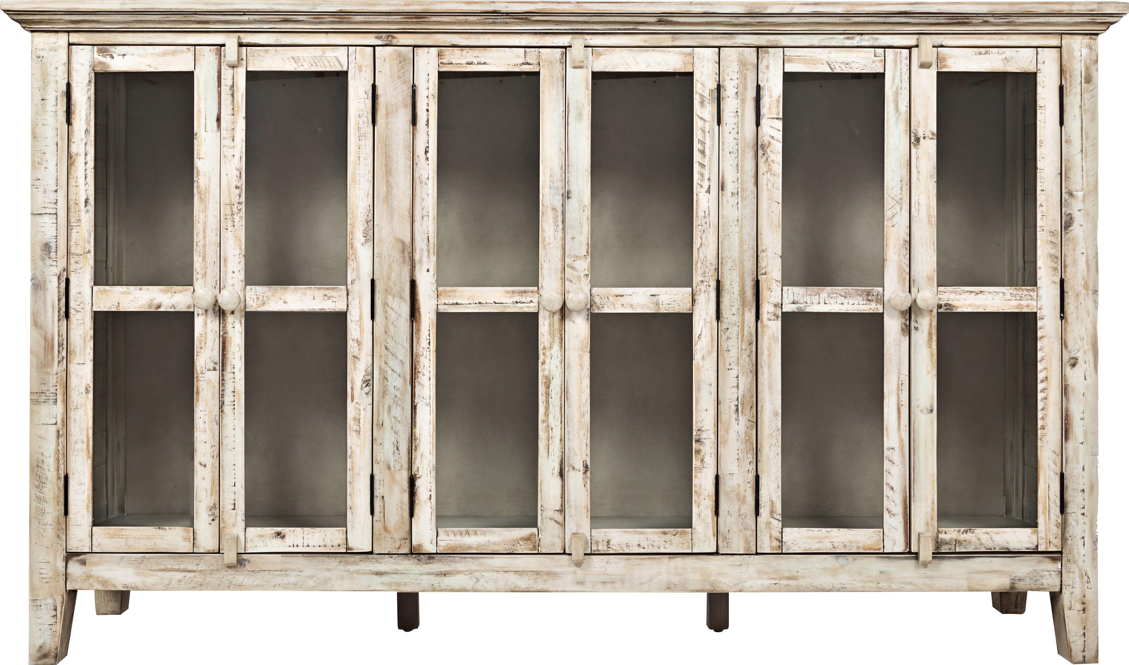 Farmhouse & Rustic Accent Chests & Cabinets | Birch Lane For Wooden Curio Buffets With Two Glass Doors (View 22 of 30)