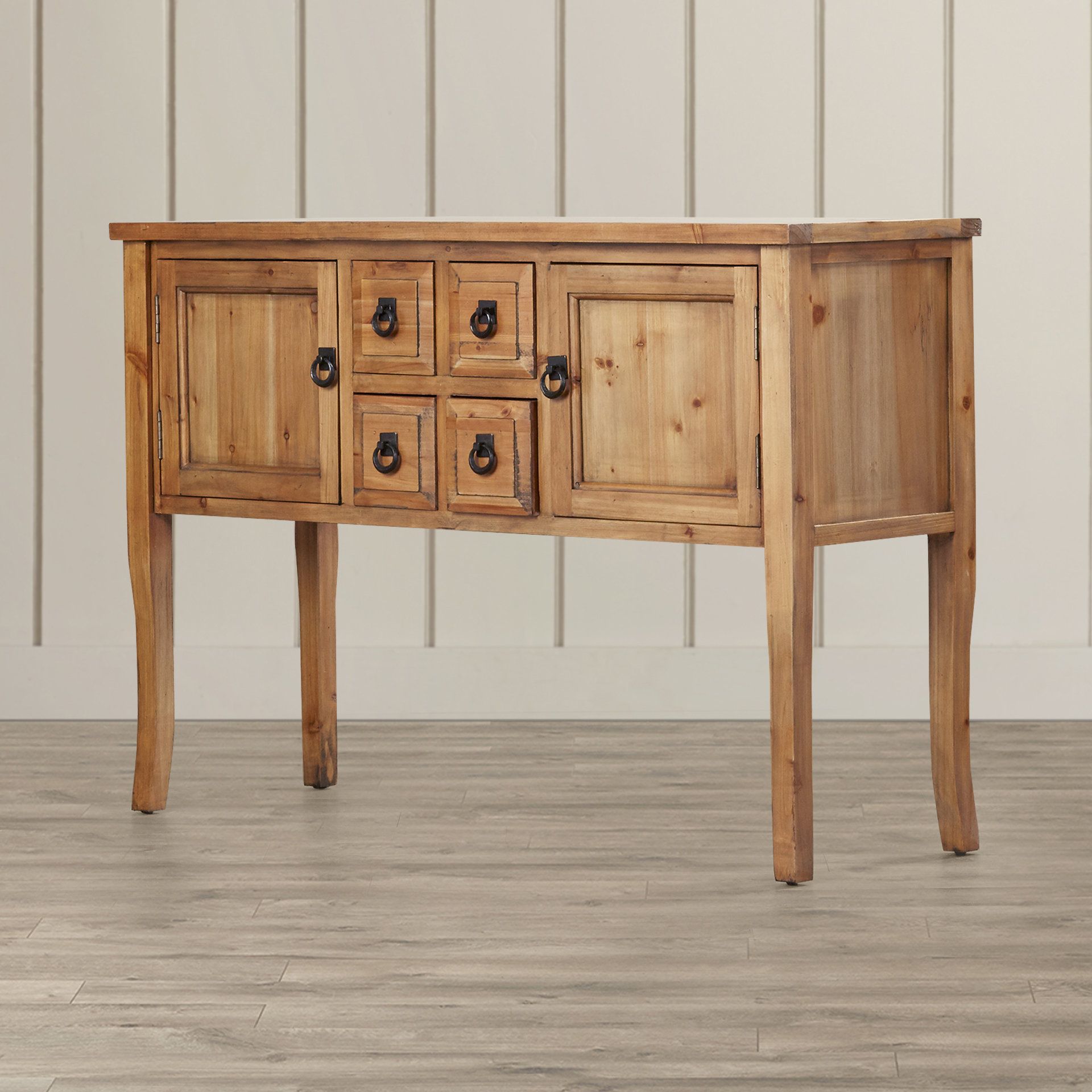 Farmhouse & Rustic Medium Yellow Wood Sideboards & Buffets With Regard To Sayles Sideboards (Photo 16 of 30)