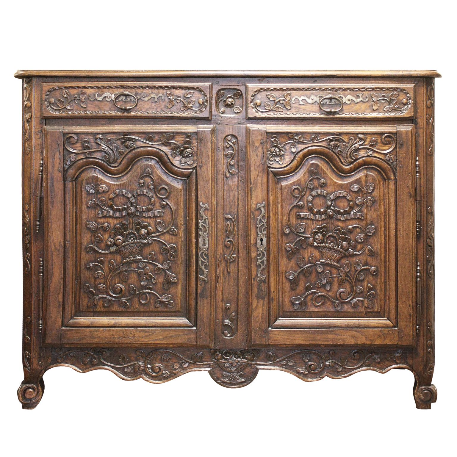 Finely Carved French Oak Buffet, 18th C (View 14 of 30)