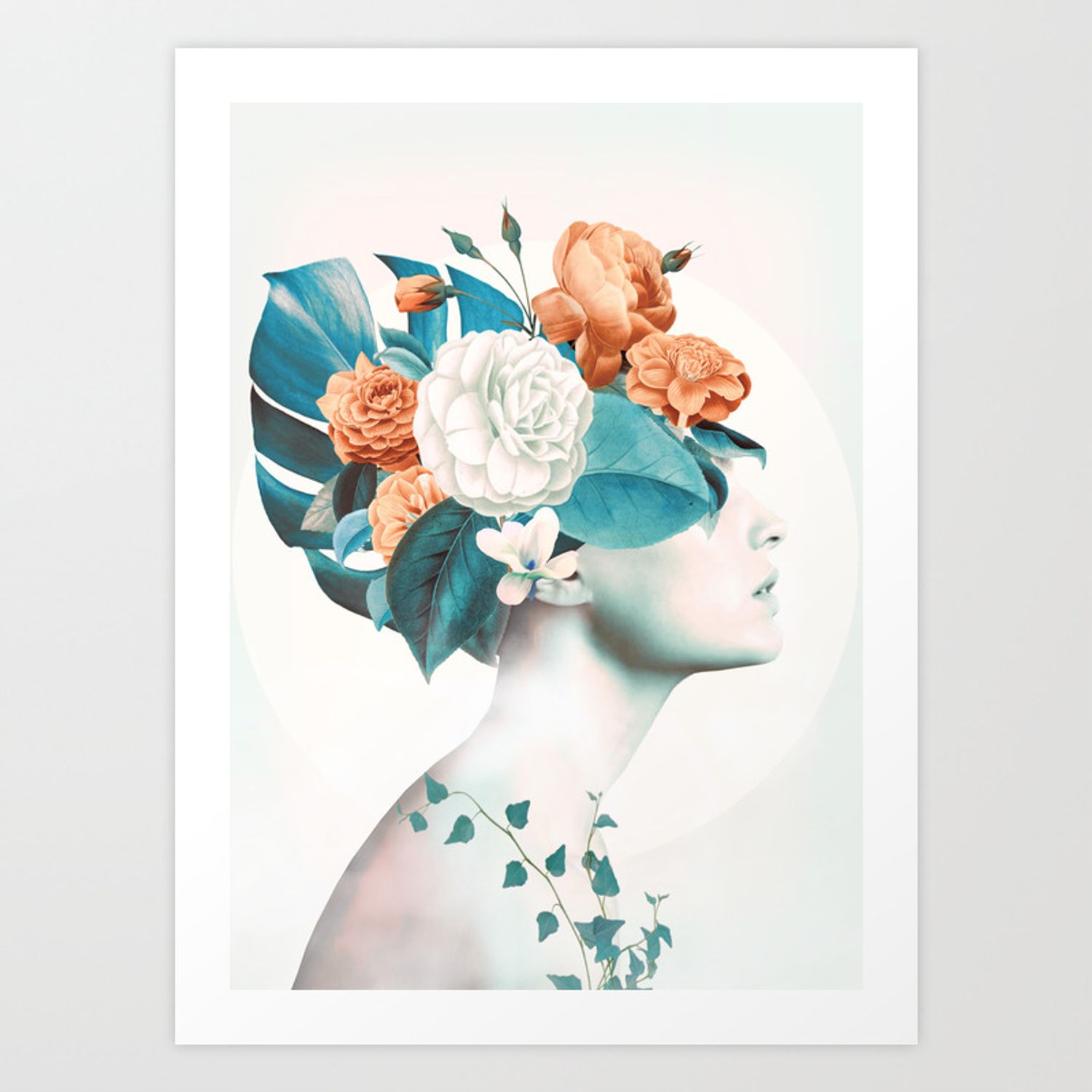 Floral Beauty 2a Art Print Pertaining To Floral Beauty Credenzas (View 9 of 30)