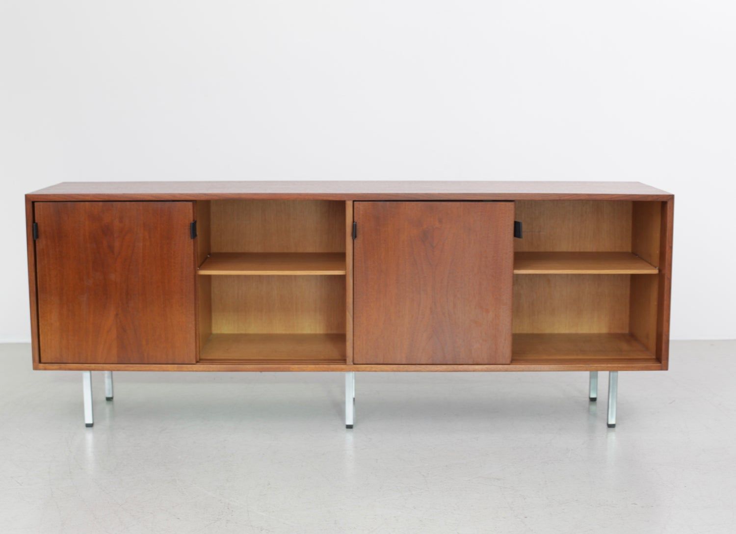 Florence Knoll Credenza Sideboard Walnut With Leather Pulls Regarding Retro Holistic Credenzas (View 19 of 30)