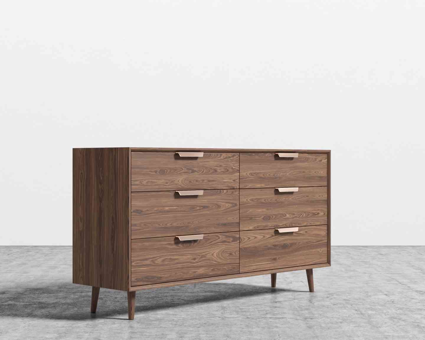 Foundry Select Jake 6 Drawer Double Dresser Color: Walnut In Sideboards By Foundry Select (View 19 of 30)
