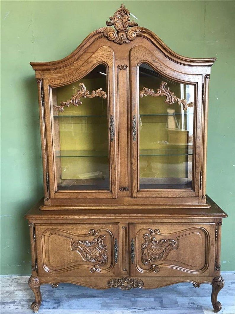 French Oak Carved Furniture, Buffet Showcase Cabinet, Vitrine – Custom Made  Painted With French Oak Buffets (View 25 of 30)