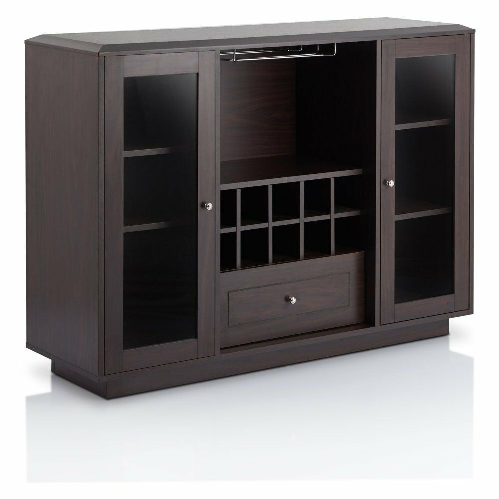 Furniture Of America Kenna Contemporary Multi Storage Dining Buffet,  Espresso With Industrial Cement Like Multi Storage Dining Buffets (View 10 of 30)