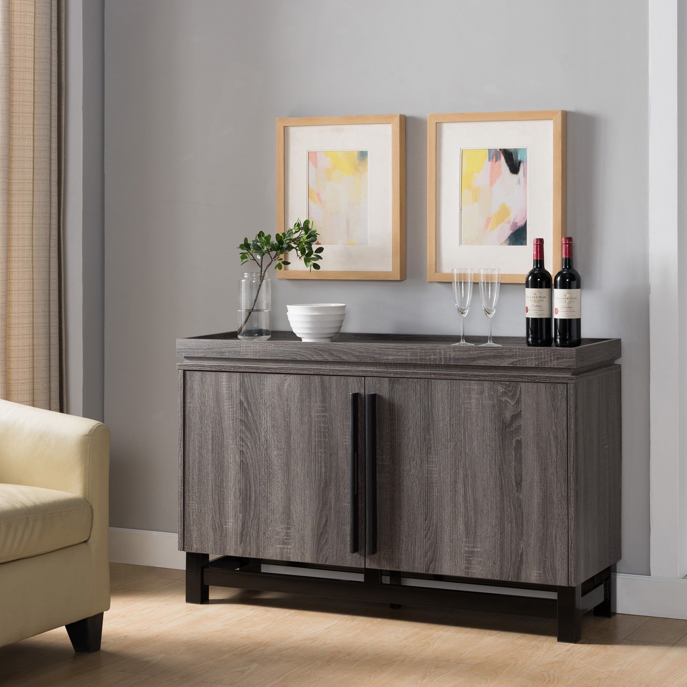 Furniture Of America Revine Modern Distressed Grey Two Tone Throughout Modern Two Tone Buffets (View 4 of 30)