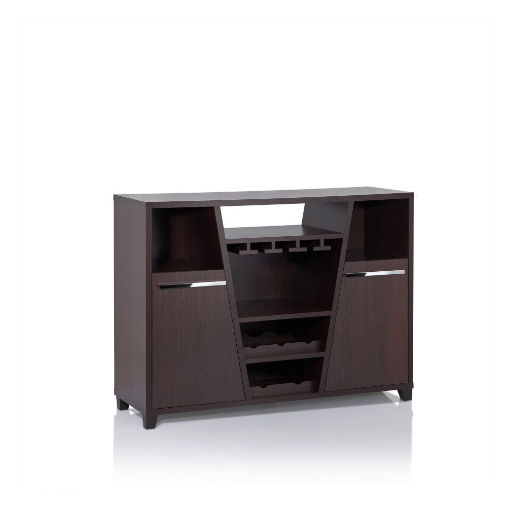 Furniture Of America Romon Espresso Modern Multi Storage Dining Server, Deep Regarding Contemporary Multi Storage Dining Buffets (View 27 of 30)