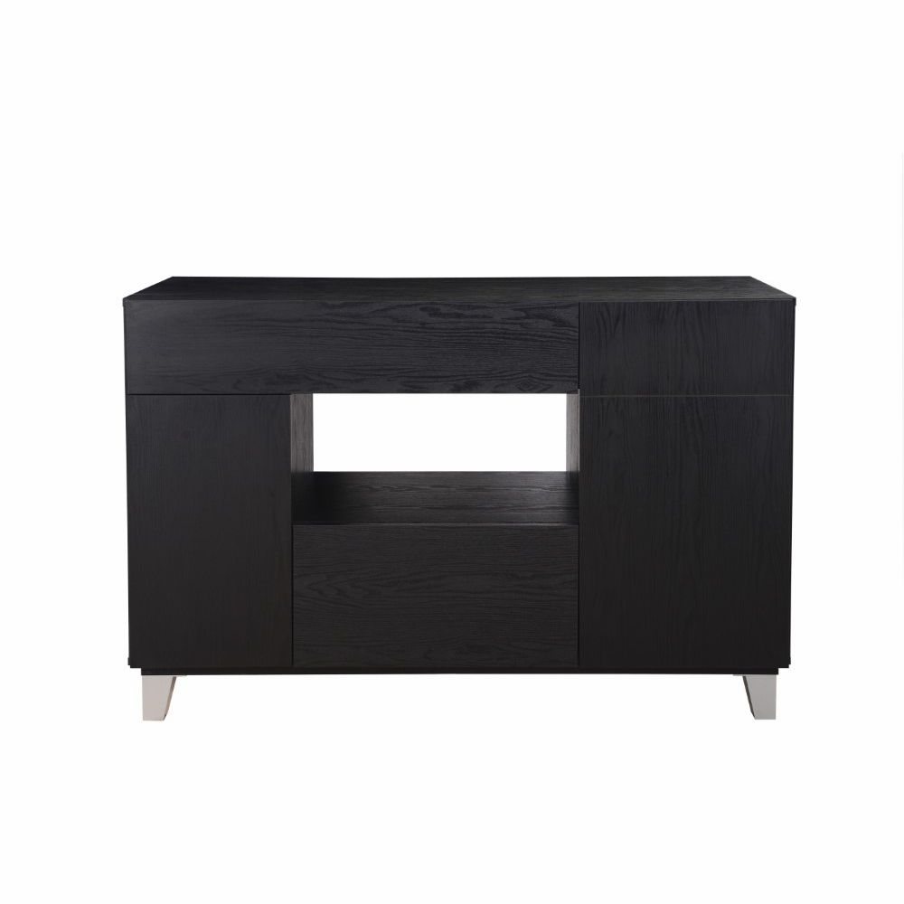 Furniture Of America – Tenda Modern Buffet In Black – Ynj 132 1 Pertaining To Modern Cappuccino Open Storage Dining Buffets (View 21 of 30)