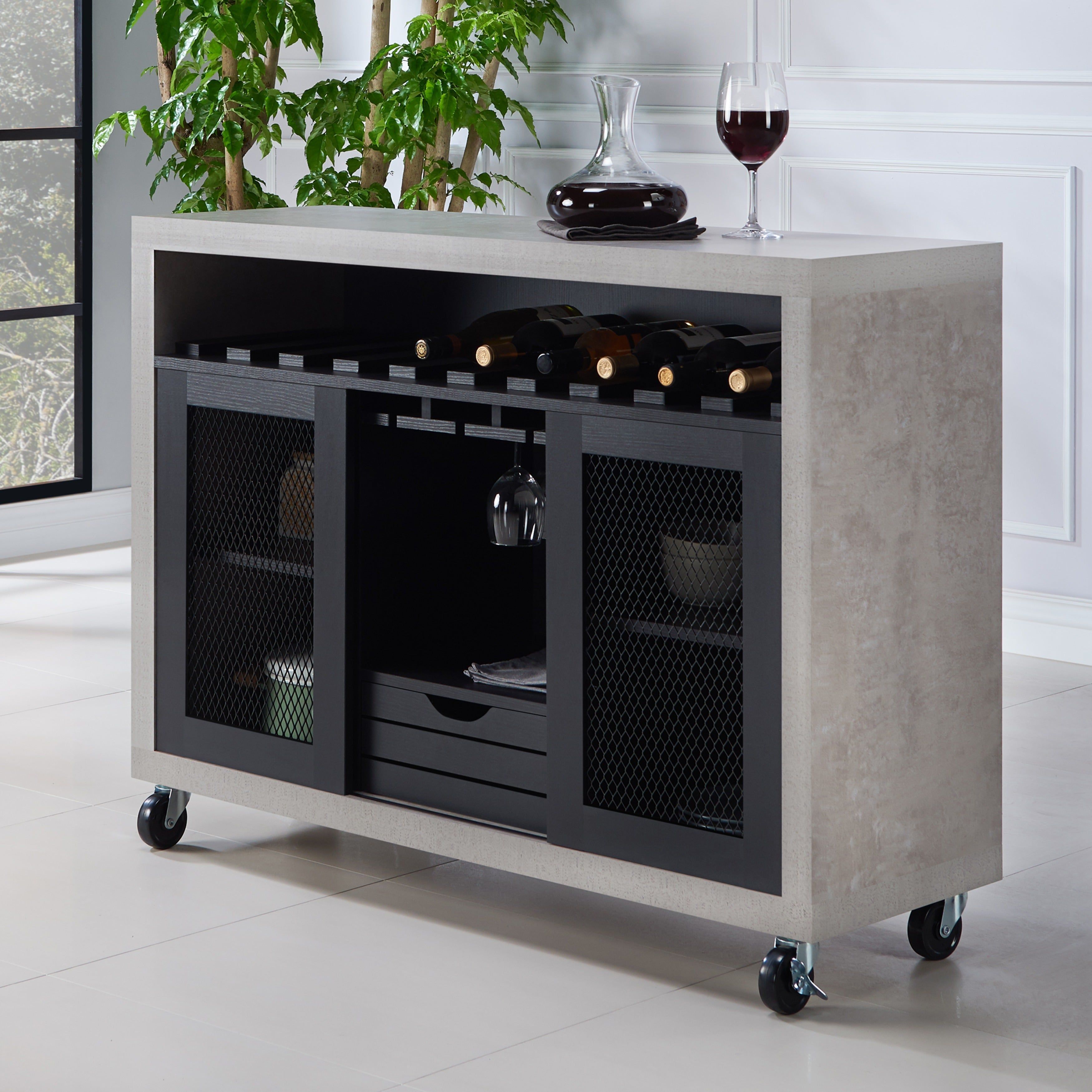 Gelenan Contemporary Rolling Buffetfoa With Regard To Contemporary Distressed Grey Buffets (Photo 10 of 30)