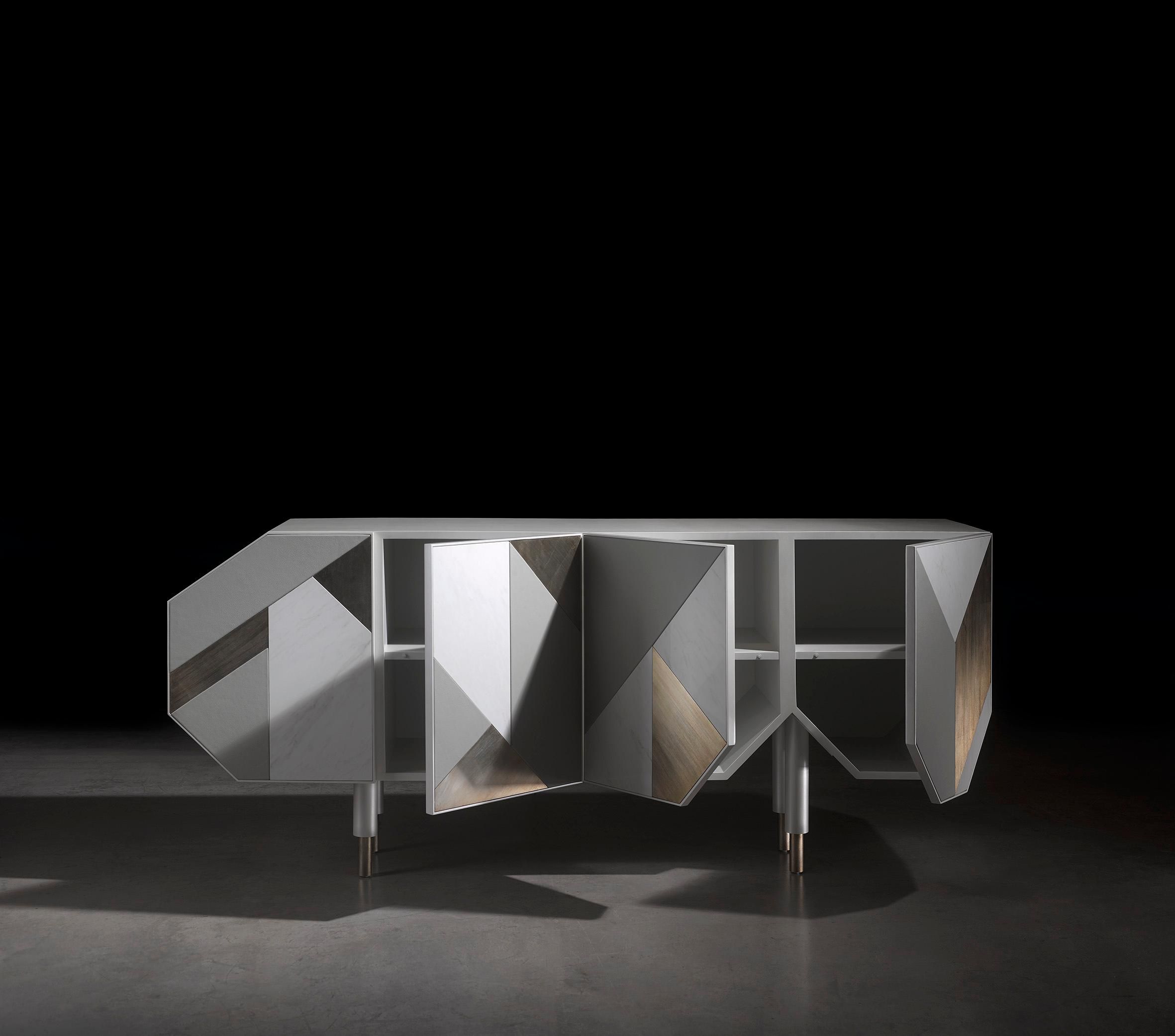 George Sideboard, Contemporary Buffet With Irregular Geometric Front Inside White Geometric Buffets (View 21 of 30)