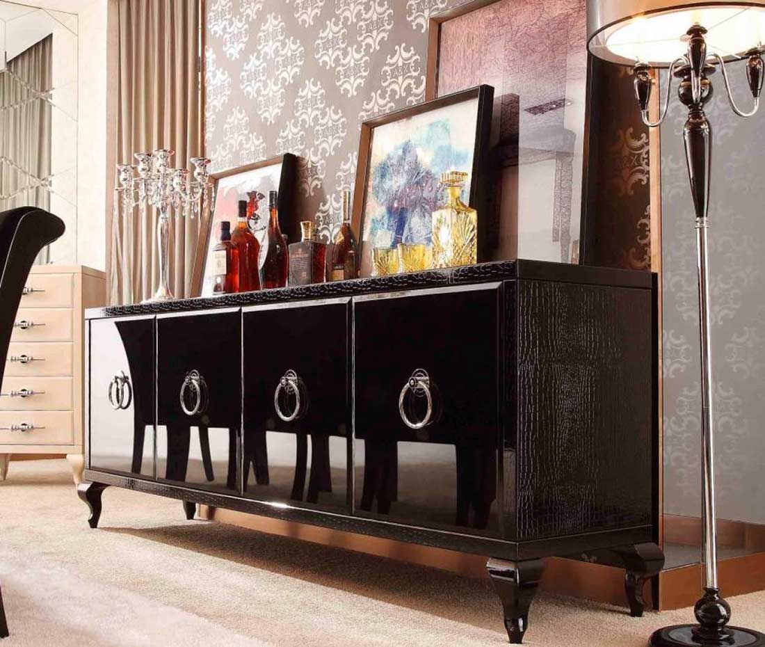 Glamour Black Sideboard | Modern Buffets Stations In Contemporary Black Dining Buffets (View 4 of 30)