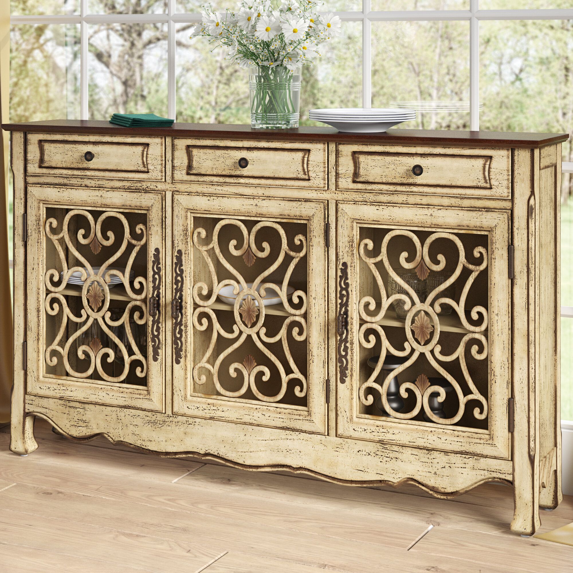 Green Sideboard / Credenza Sideboards & Buffets You'll Love With Regard To Fleurette Night Credenzas (Photo 25 of 30)