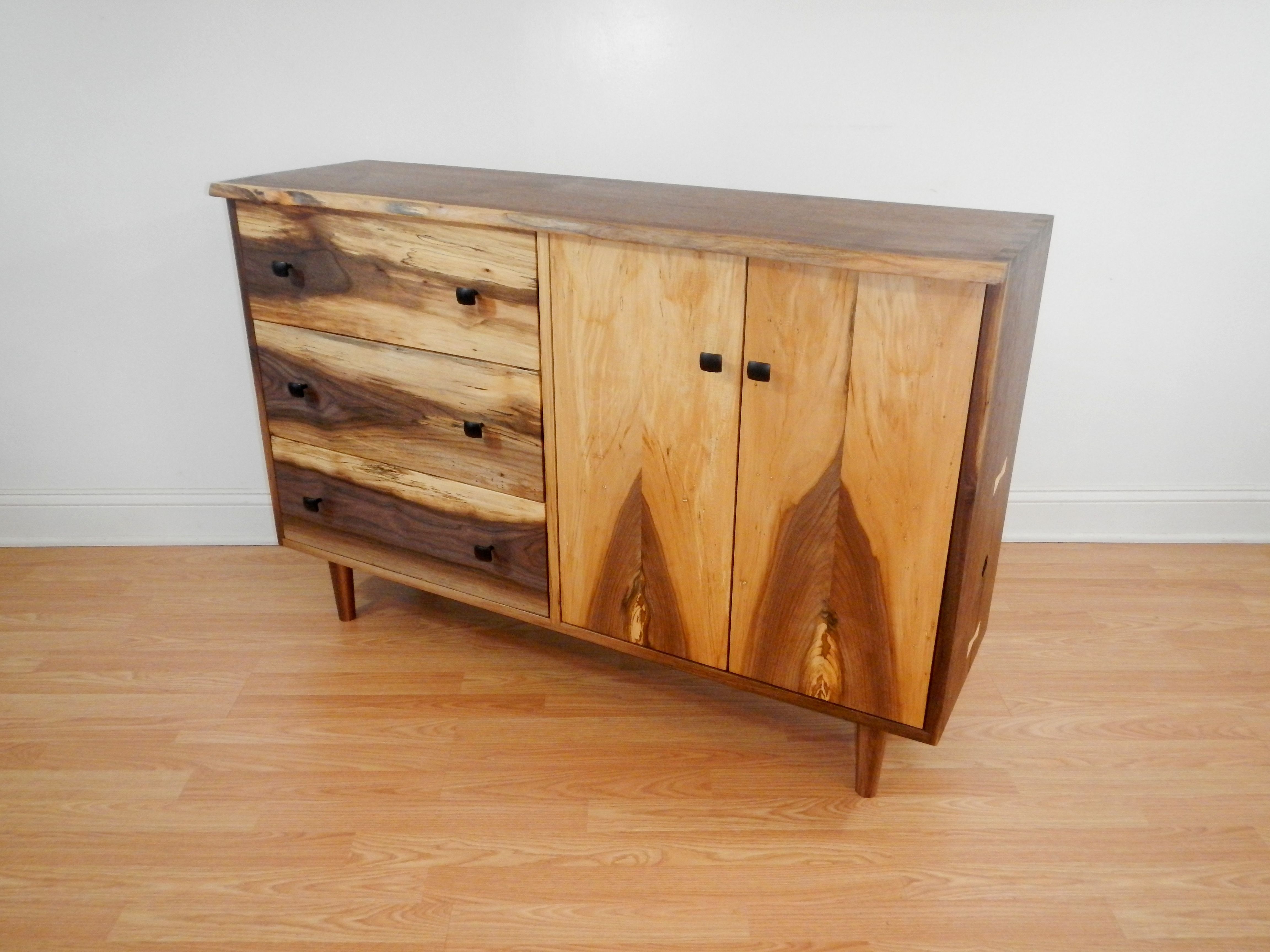 Hand Crafted Mid Century Modern Style Credenza With Hand Cut Inside Stephen Credenzas (Photo 4 of 30)