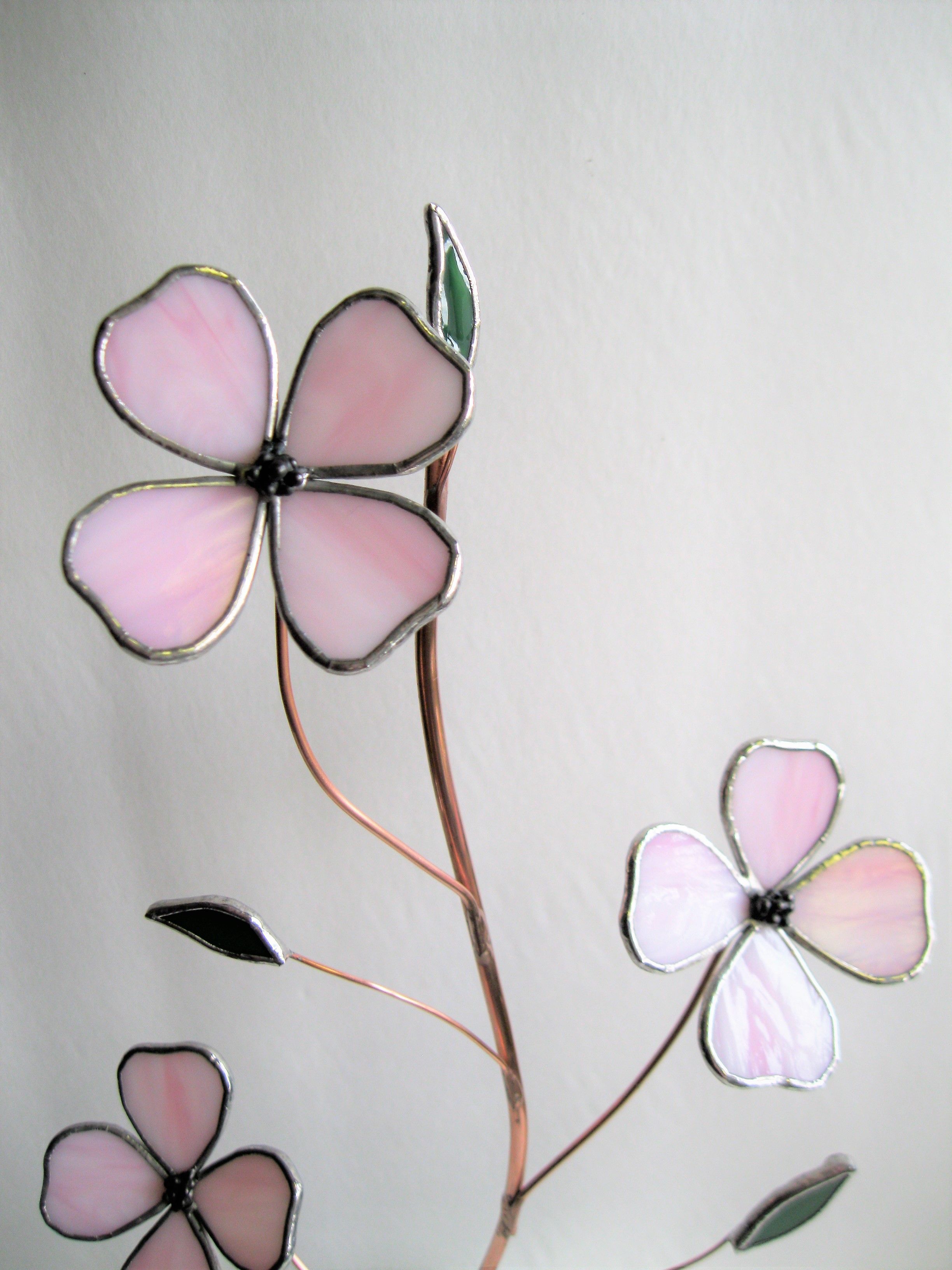 Handmade Dogwood In Palest Pink Stained Glass Industrial Pertaining To Pale Pink Bulbs Credenzas (Photo 29 of 30)