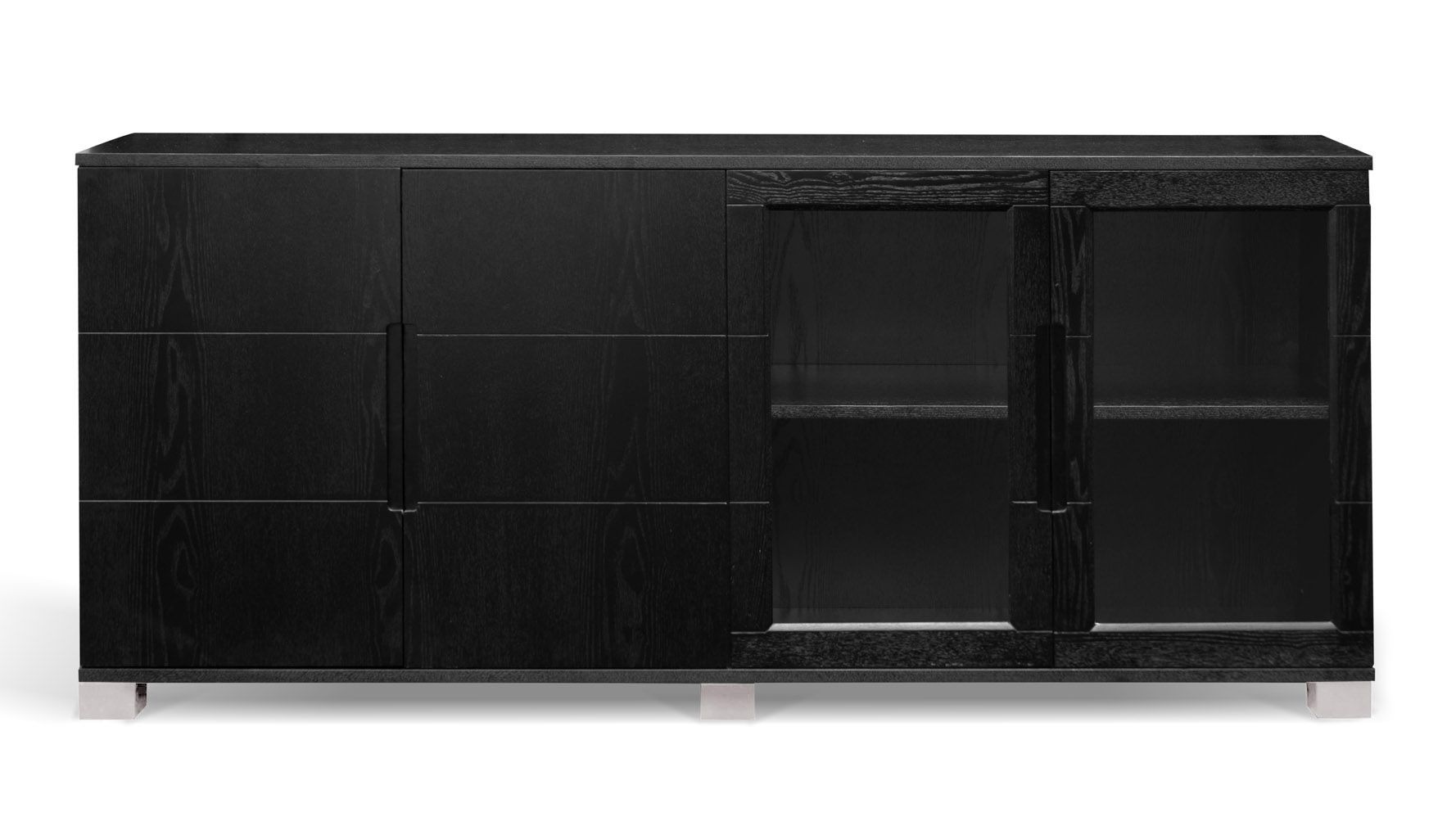 Hayes Cabinet – Black With Regard To Modern And Contemporary Dark Brown Buffets With Glass Doors (View 25 of 30)