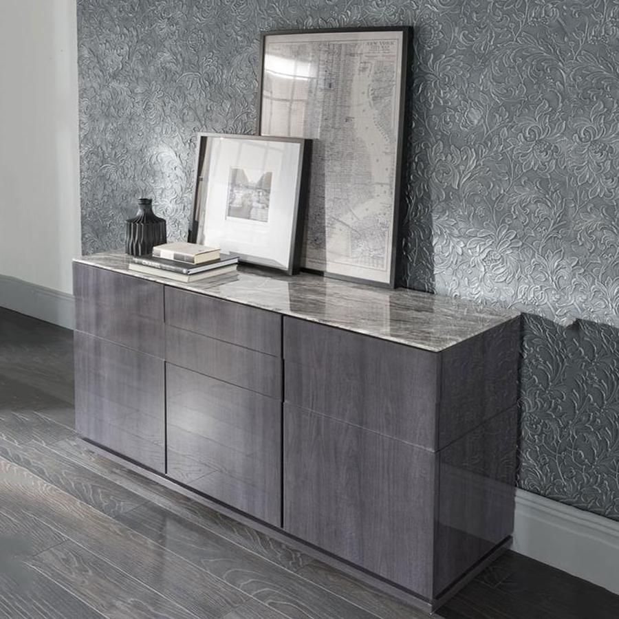 Helena Grey Marble Sideboard With Regard To White And Grey Sideboards (View 28 of 30)