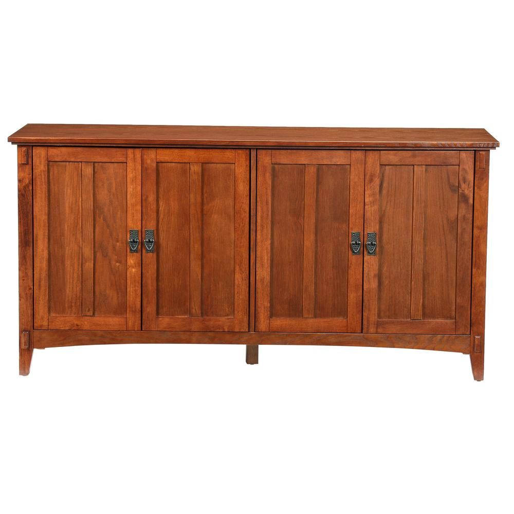 Home Decorators Collection Artisan Medium Oak Buffet Sk18514 With Regard To 2 Shelf Buffets With Curved Legs (View 10 of 30)