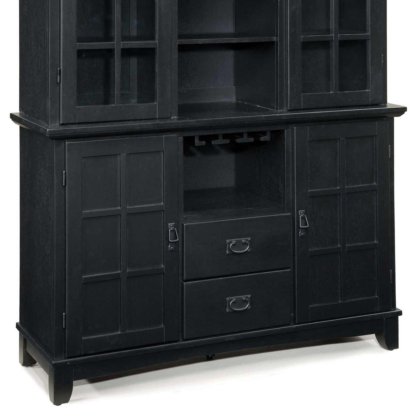 Home Styles Black Buffet With Stainless Top Hutch 5100 Pizza Pertaining To Black Hutch Buffets With Stainless Top (Photo 9 of 30)
