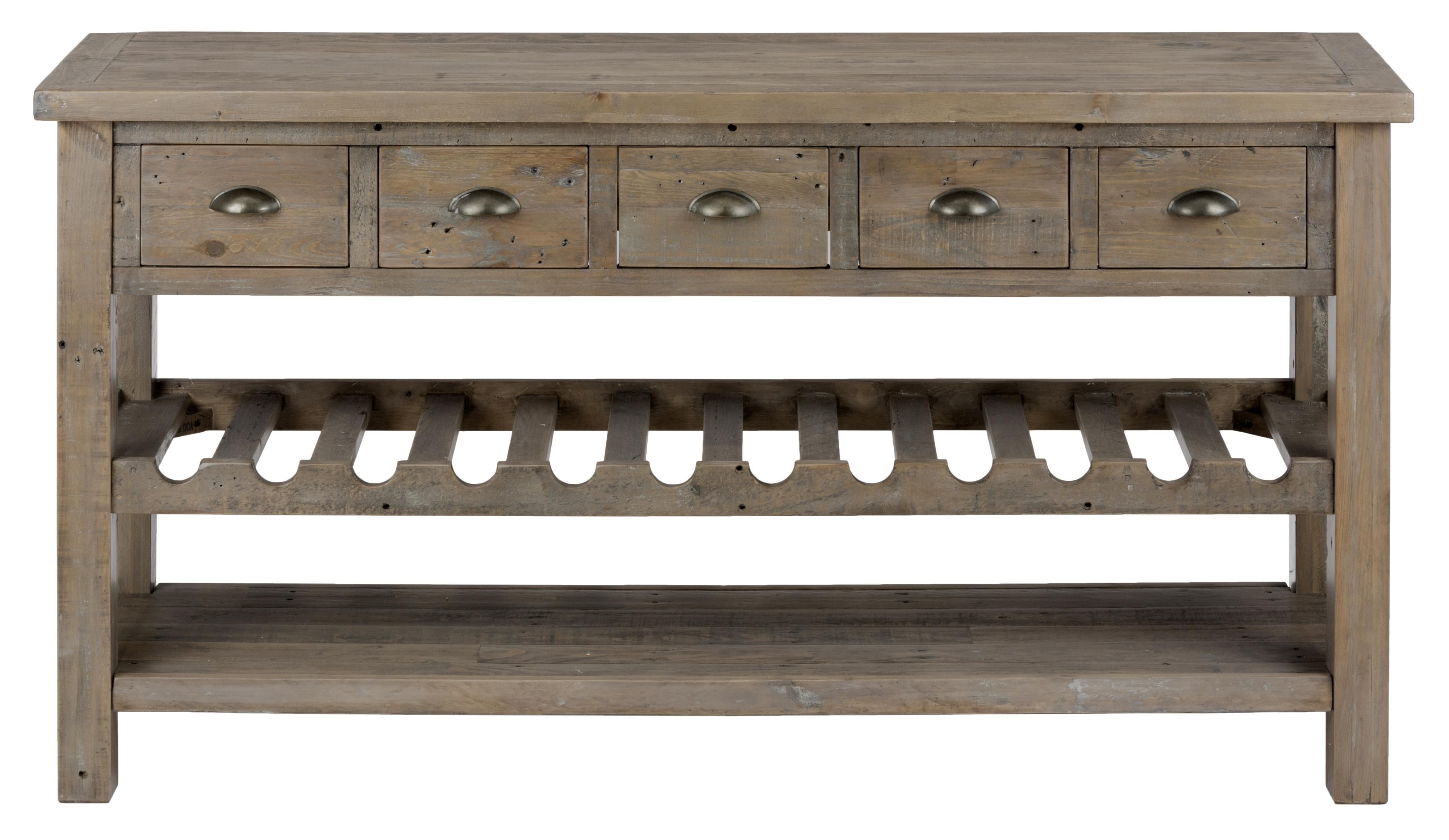 Jofran Slater Mill Pine Wine Rack And Server With Drawers Regarding Thatcher Sideboards (Photo 25 of 30)
