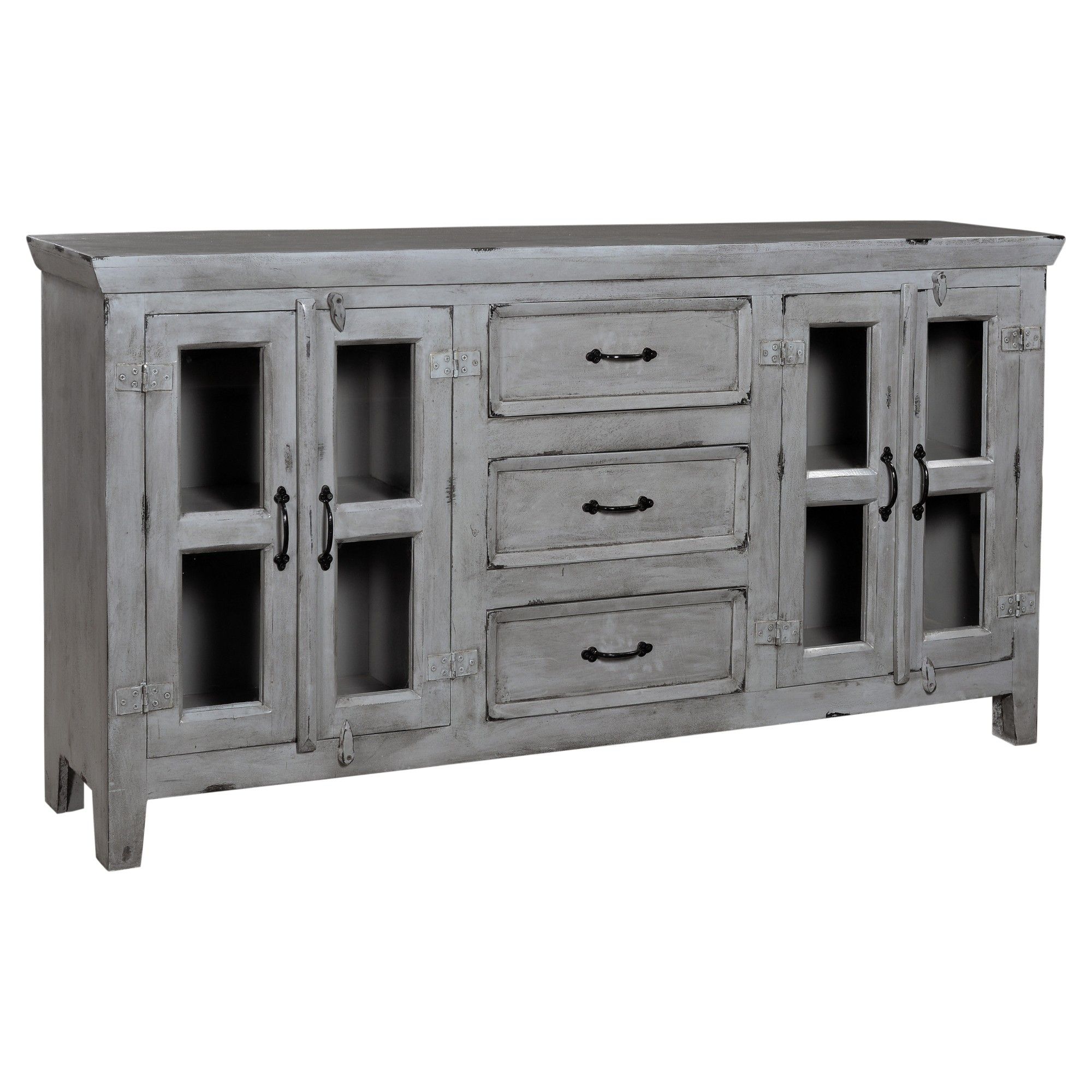Kattoor Credenza – Grey – Christopher Knight Home | Products Throughout Giulia 3 Drawer Credenzas (View 15 of 30)