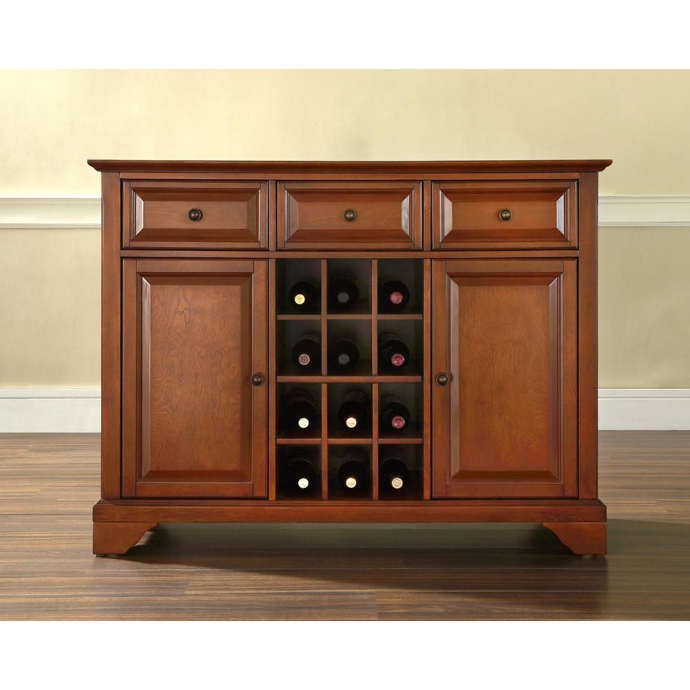 Lafayette Buffet Server / Sideboard Cabinet With Wine Storage In Classic  Cherry Finishcrosley With Regard To Buffets With Cherry Finish (Photo 26 of 30)