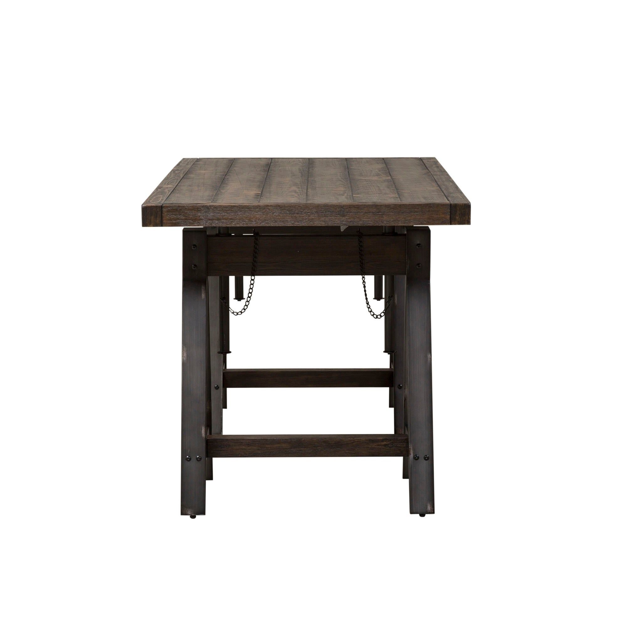 Liberty Pineville Pine Saw Mark Distressing Adj. Height Table –  Brown/charcoal Regarding Pineville Dining Sideboards (Photo 26 of 30)