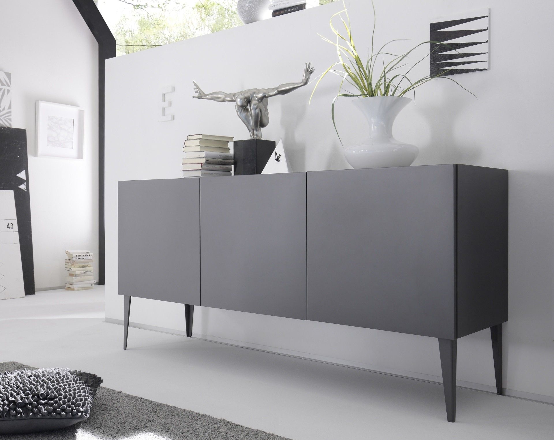 Livia – Grey Or White Matt Lacquered Sideboard Pertaining To White And Grey Sideboards (Photo 1 of 30)