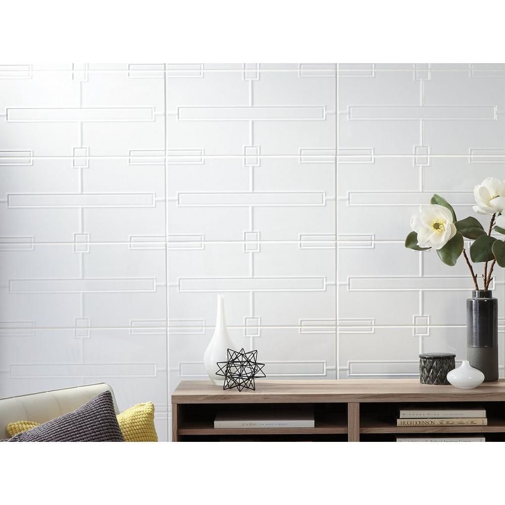 Maddox White Ceramic Tile | Master Bathroom | White With Abhinav Credenzas (View 25 of 30)