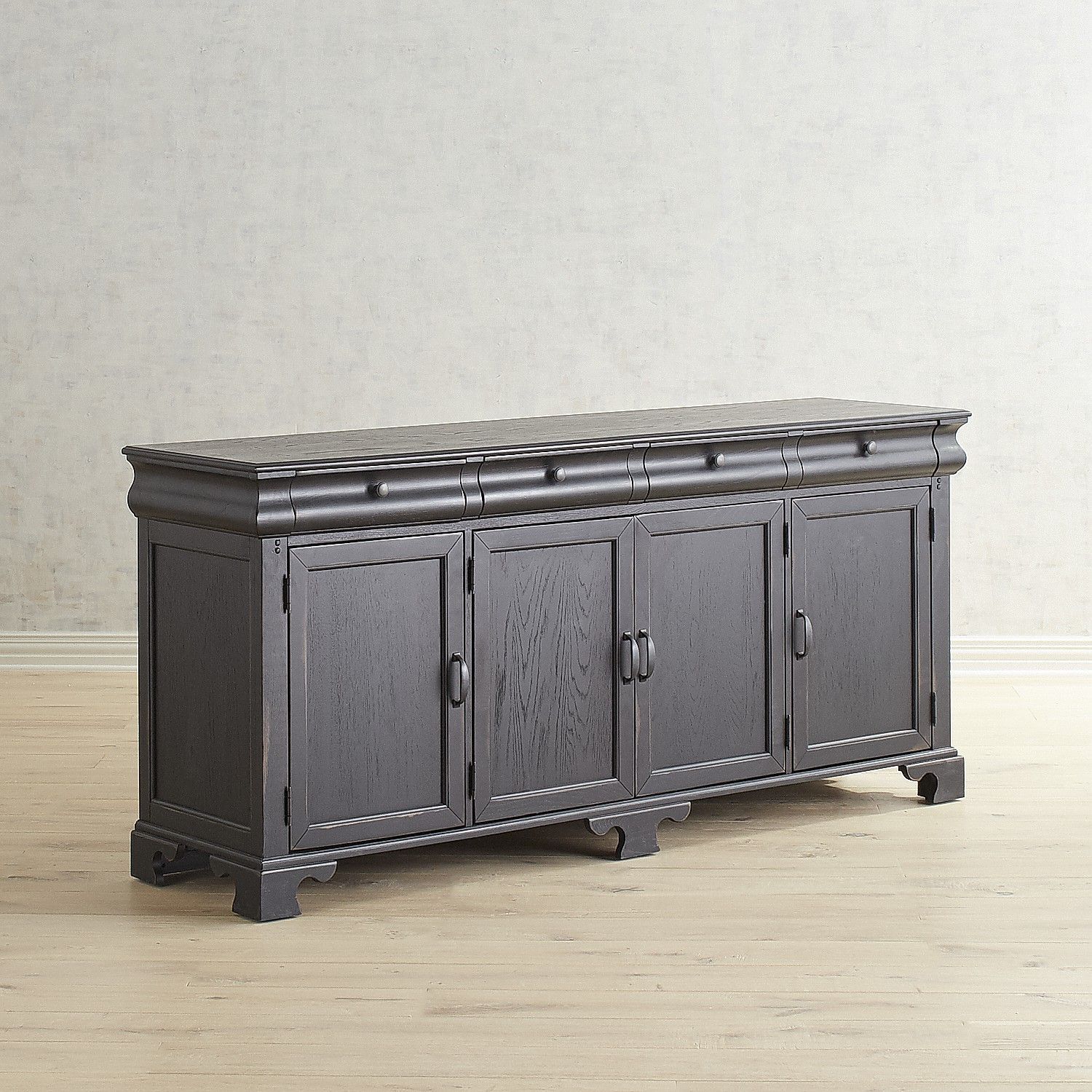Magnolia Home Chimney Showcase Buffet Black | *dining Room Regarding Solana Sideboards (View 11 of 30)