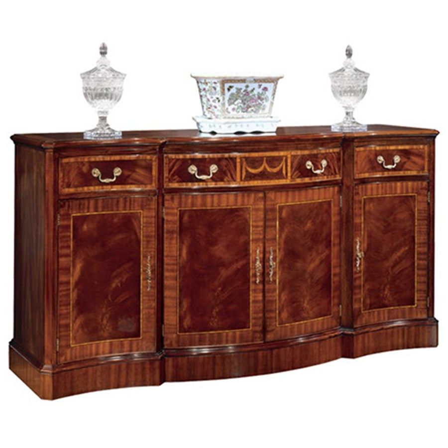 Mahogany Breakfront Credenza Pertaining To Yellow Flora Credenzas (View 25 of 30)