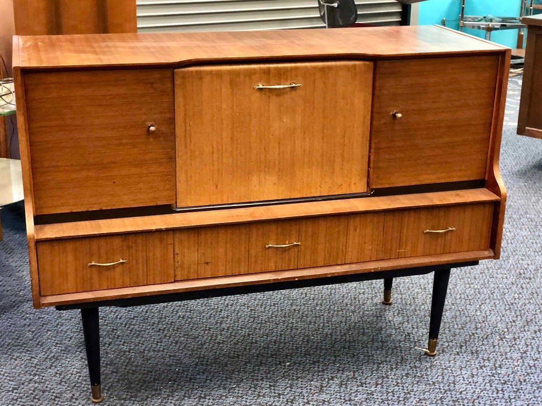 Mid Century Buffet With Drop Front Bar On Salebeautility Regarding Mid Century Buffets (Photo 15 of 30)