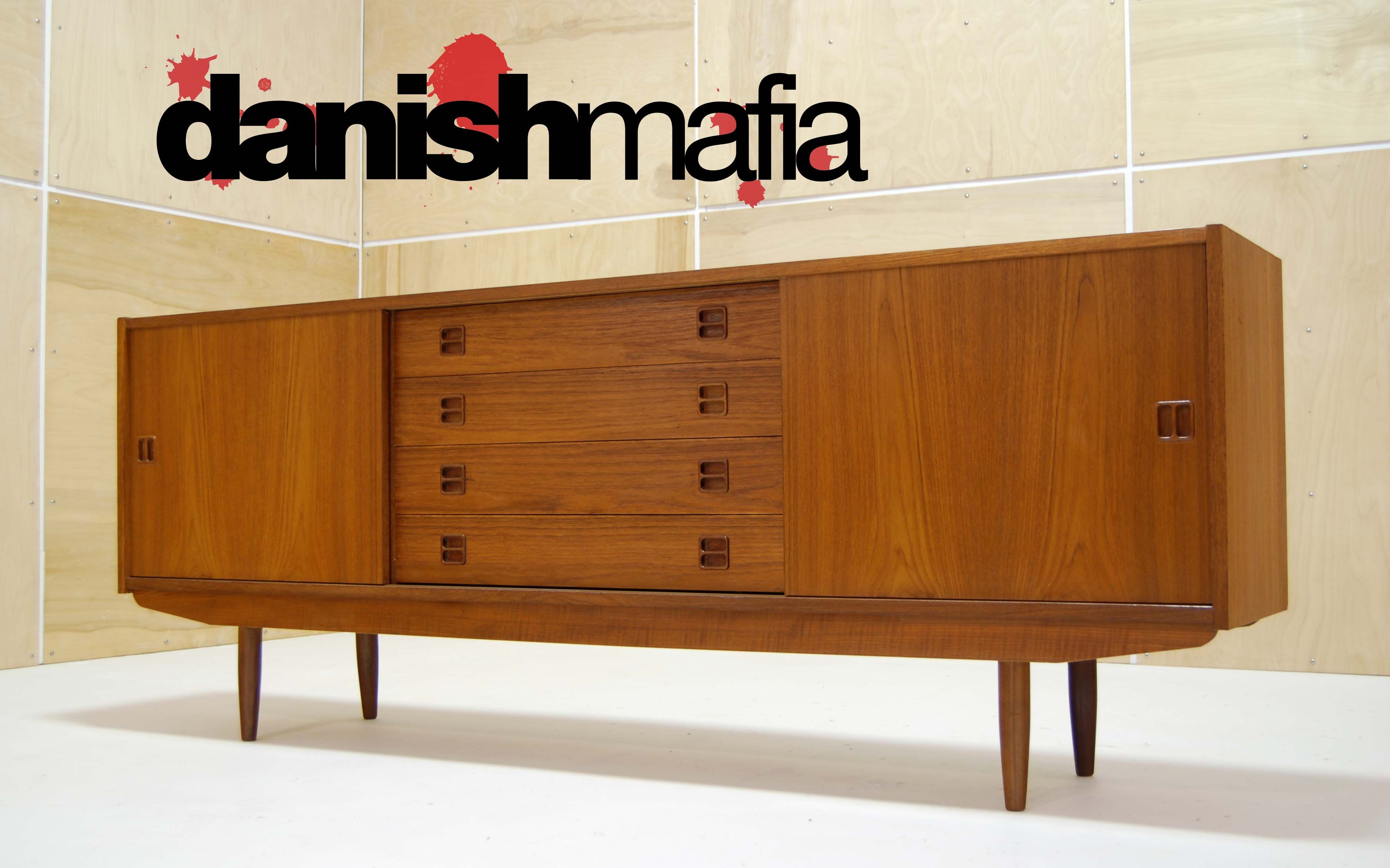 Mid Century Danish Modern Teak Credenza Sideboard Buffet Throughout Mid Century Buffets (View 4 of 30)