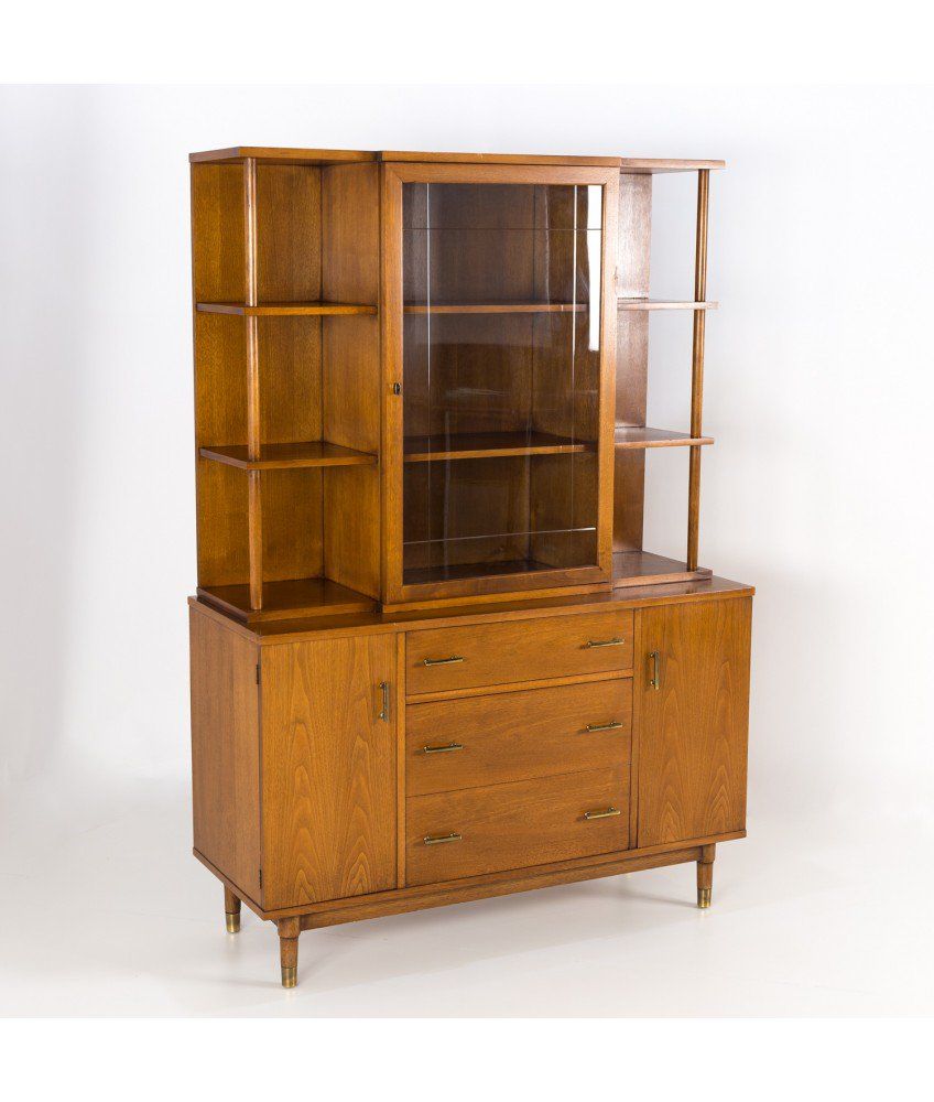 Mid Century Drexel China Cabinet Buffet And Hutch Intended For Mid Century 3 Cabinet Buffets (View 9 of 30)