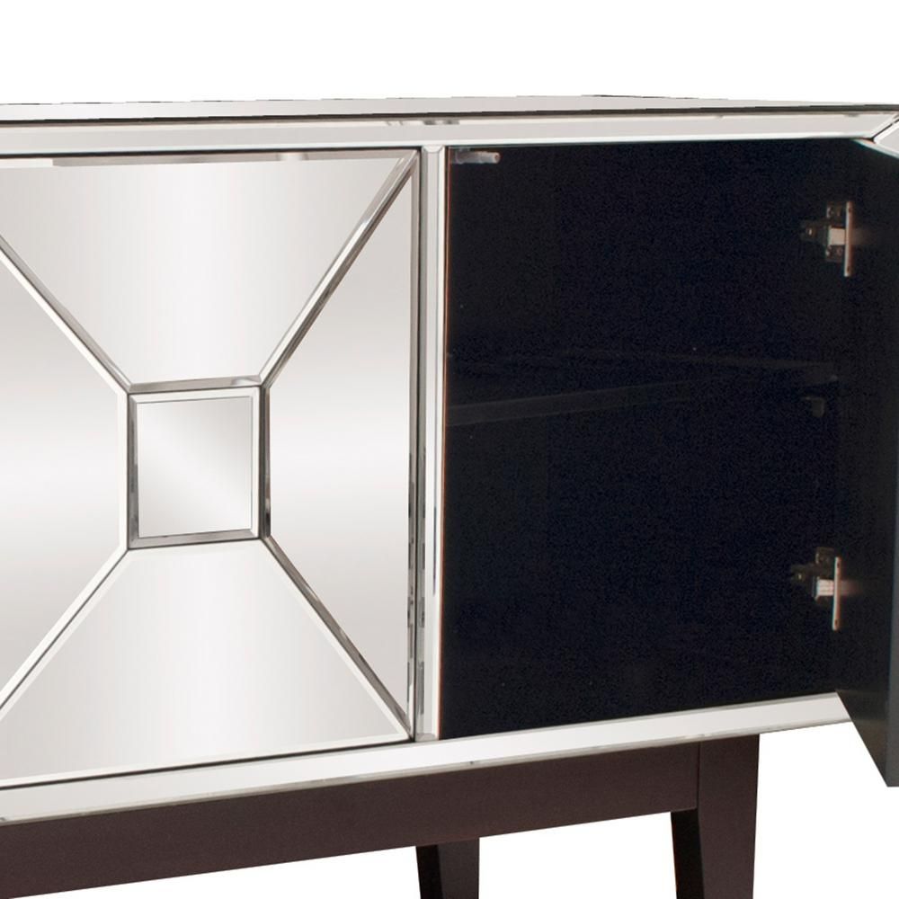 Mirrored Buffet Cabinet With Three Doors 68086 – The Home Depot Throughout Mirrored Double Door Buffets (View 22 of 30)