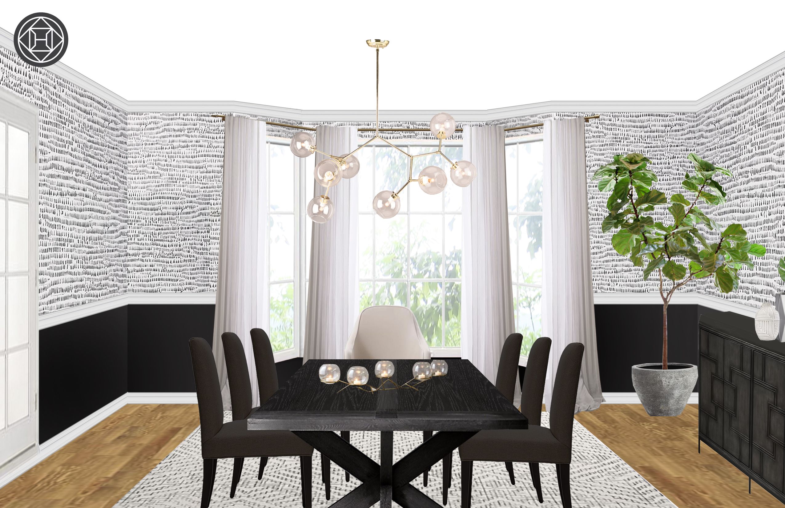 Modern, Glam Dining Room Designhavenly Interior Designer With Candide Wood Credenzas (View 18 of 30)