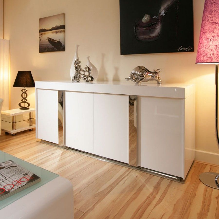 Modern Sideboard / Cabinet / Buffet In White High Gloss  (View 15 of 30)
