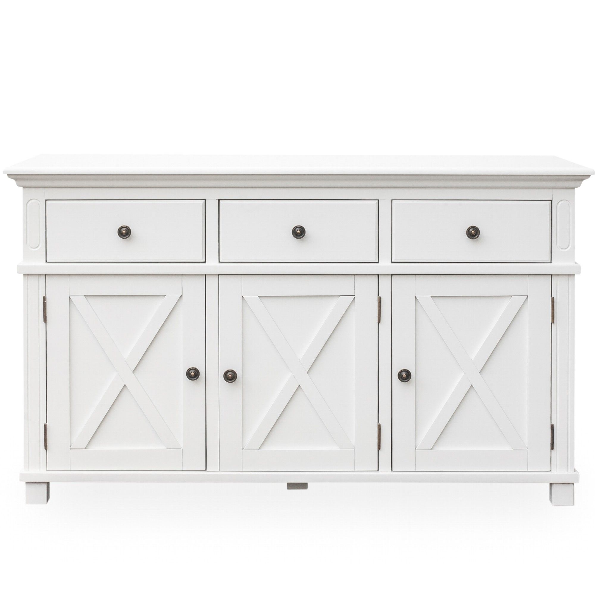 Palm Beach White 3 Drawer, 3 Door Buffet Intended For 3 Drawer Black Storage Buffets (Photo 29 of 30)