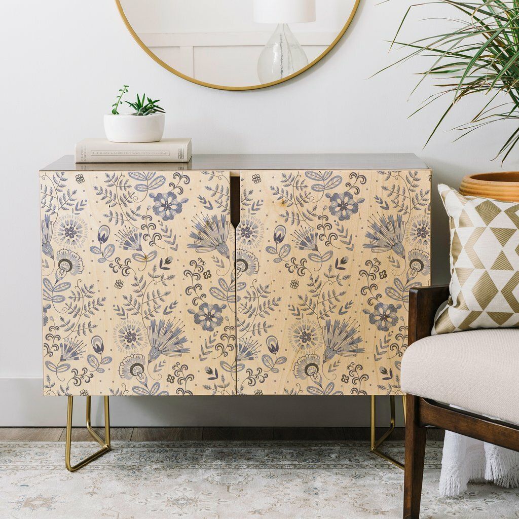 Pimpada Phuapradit Floral Credenza For Blue Stained Glass Credenzas (View 13 of 30)