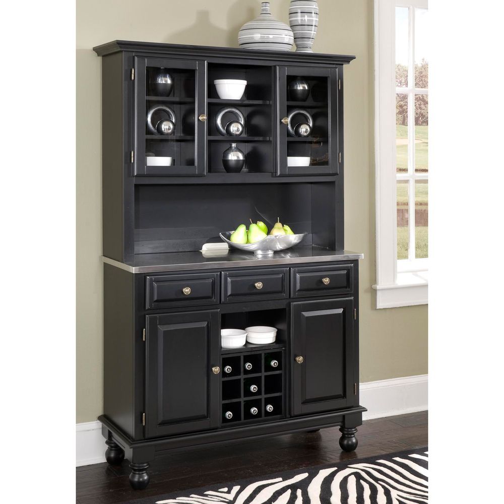 Premium Buffet With Stainless Top And Hutch | Overstock Inside Black Hutch Buffets With Stainless Top (View 2 of 30)
