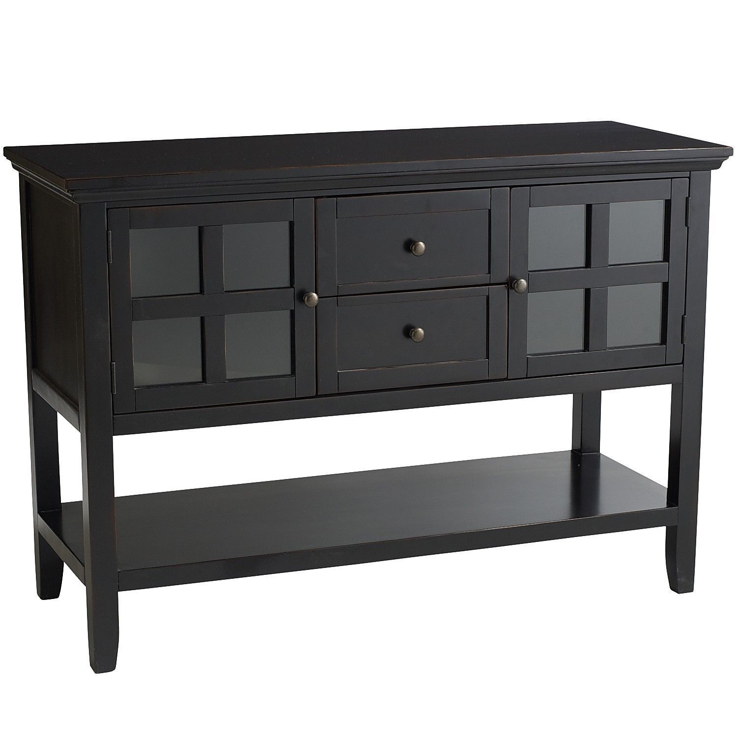 Ronan Rubbed Black Small Buffet Table | *cabinets & Storage Within Simple Living Layla Black Buffets (Photo 10 of 30)