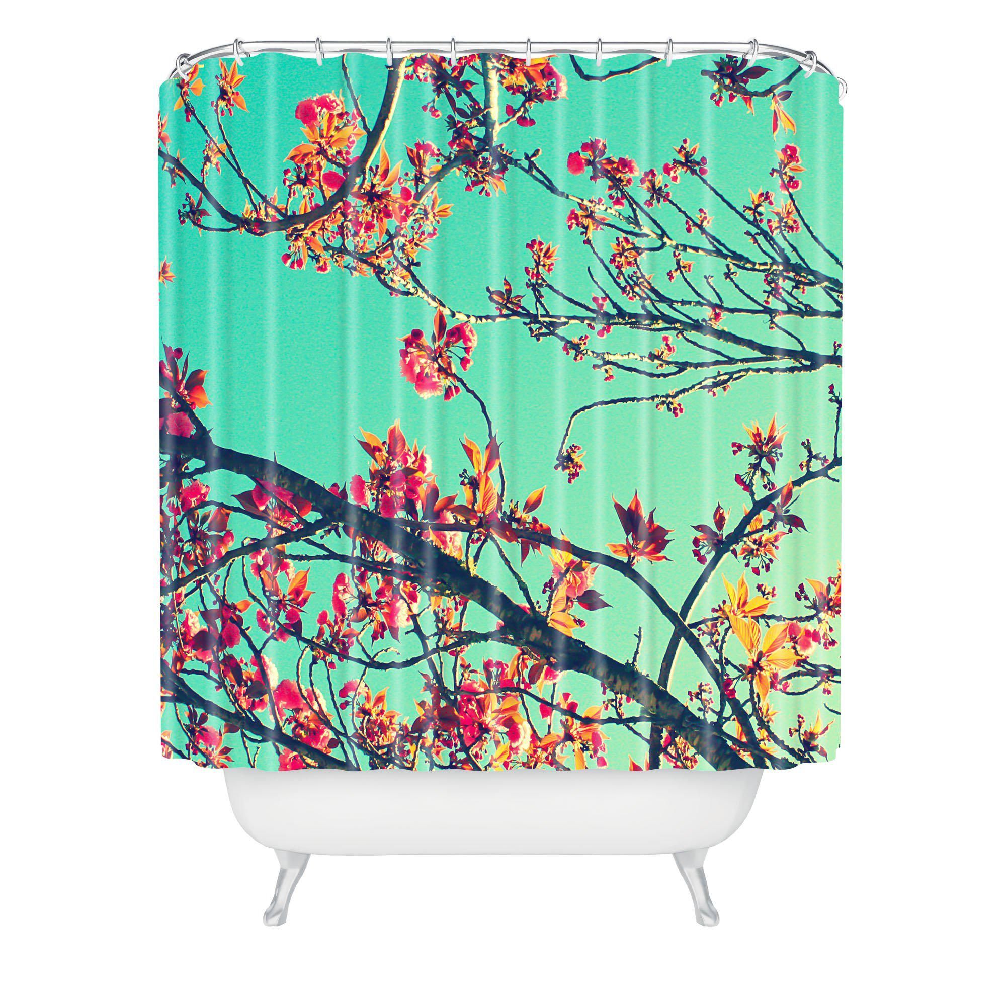 Shannon Clark Summer Bloom Shower Curtain Throughout Elephant Damask Paloma Credenzas (View 16 of 30)