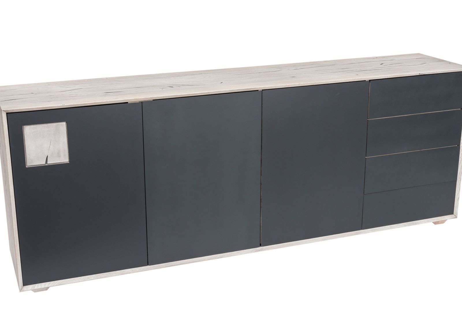 Sideboard Wildeiche 210xx42x78 Ice Grey Lackiert Helsinki #206 With White And Grey Sideboards (View 19 of 30)
