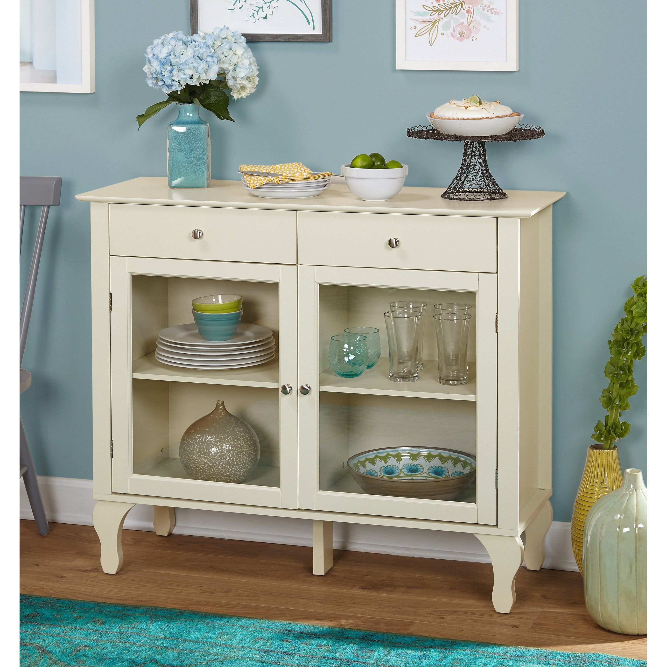 Simple Living Layla Antique Buffet For White Beadboard Buffets (View 6 of 30)