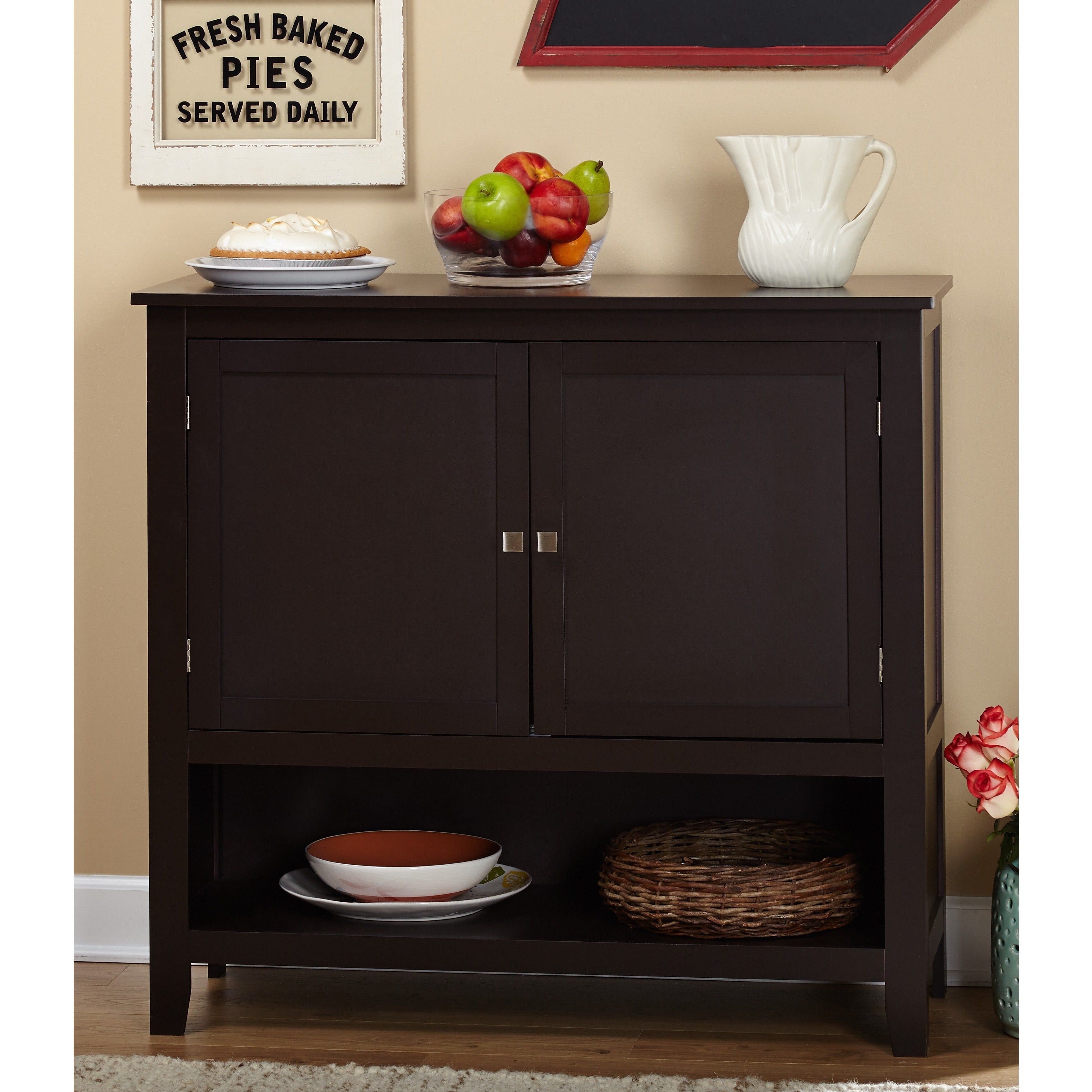 Simple Living Montego Espresso Wooden Buffet In Simple Living Montego Black Wooden Buffets (Photo 6 of 30)