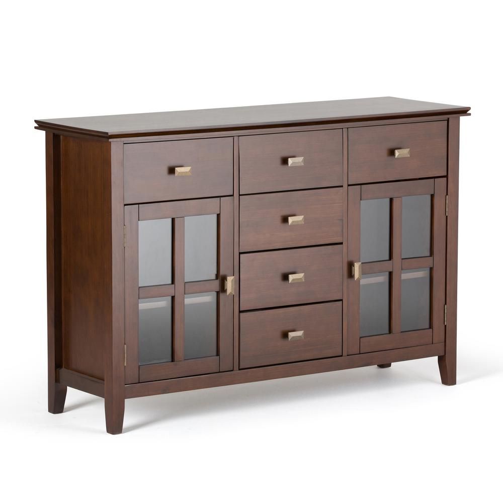 Simpli Home Artisan Solid Wood 54 In. Wide Contemporary Throughout Solid Wood Contemporary Sideboards Buffets (Photo 1 of 30)