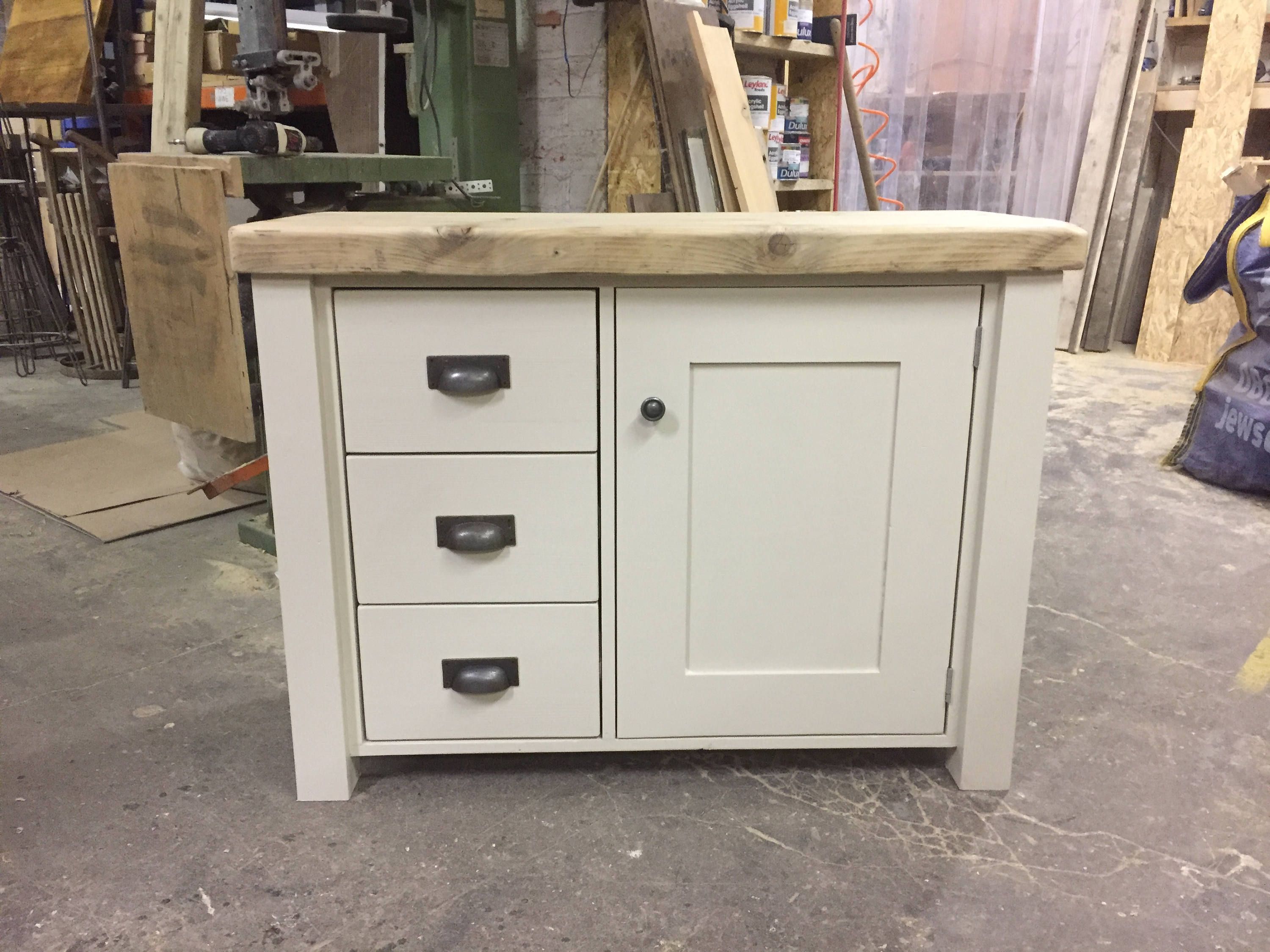 Small Sideboard With 3 Drawers & Cupboard (View 18 of 30)